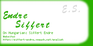 endre siffert business card